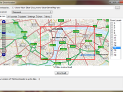 The main program window, showing the slippy map tab