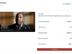 Fix eye contact and make your videos look natural and engaging without reshooting.