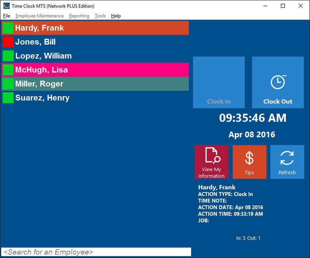 Time Clock MTS Screenshot 1