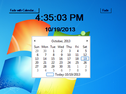 The clock is locked on the desktop with the calendar.