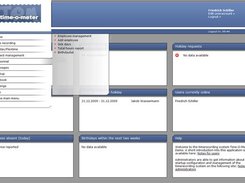 Startpage with its infoboxes and the main menu.