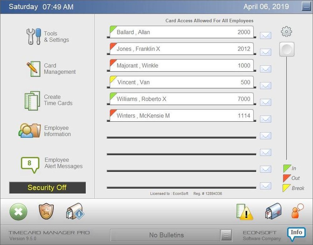 TimeCard Manager Screenshot 1