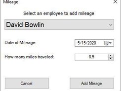 Sample mileage reporting