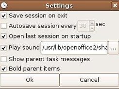 Settings window
