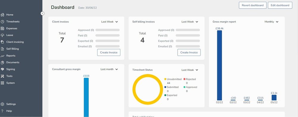 Anfold Software Timesheet Portal Screenshot 1