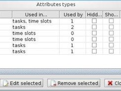 Dialog window to configure attribute types