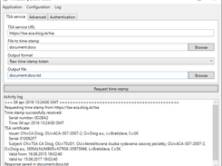 TimeStampClientGui running on Windows