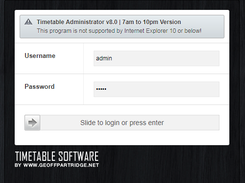 Admin Login Screen