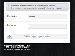 Trainer-Teacher Login Screen