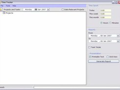 Main screen of Time Tracker