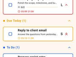 Tasks Screen