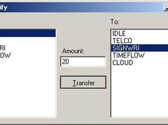 Screen used to add, remove or transfer minutes manually