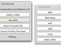 TimidityFE with the convert panel open.