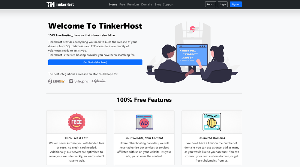 TinkerHost Homepage