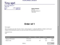  Print of a purchase order for the supplier.