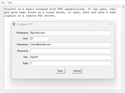TinyJot  - FTP configuration
