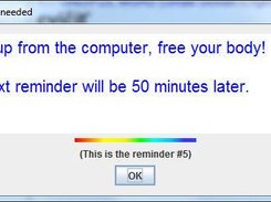 The reminder window  (showing the repeated reminder)