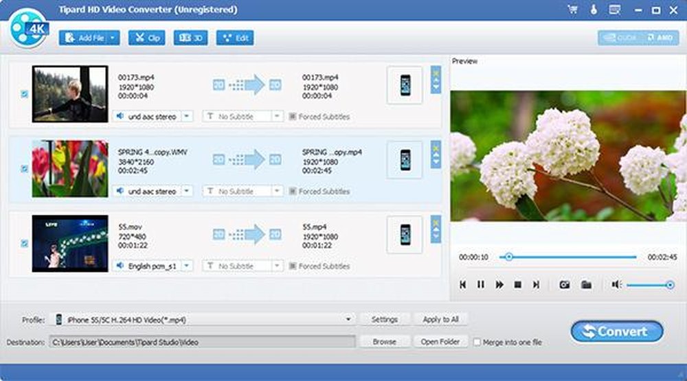 Tipard HD Video Converter Screenshot 1