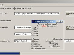 Slika programa na Windows-u pri transliteralizaciji titla