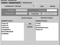 User/Project Admin Tab