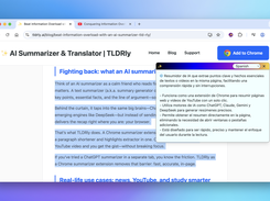 Web text summarization with translation