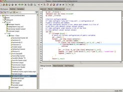 Tloona 1.2 on Mac OS X with the clam theme, editing XOTcl