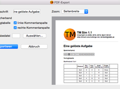 Es sind Ausdrucke sowie Exporte in PDF und HTML möglich.