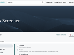 TMX Stock Screener Screenshot 1