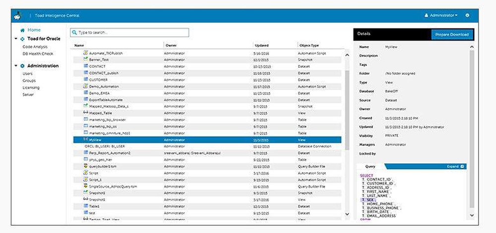 Toad Intelligence Central Screenshot 1