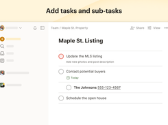 Add tasks and sub-tasks