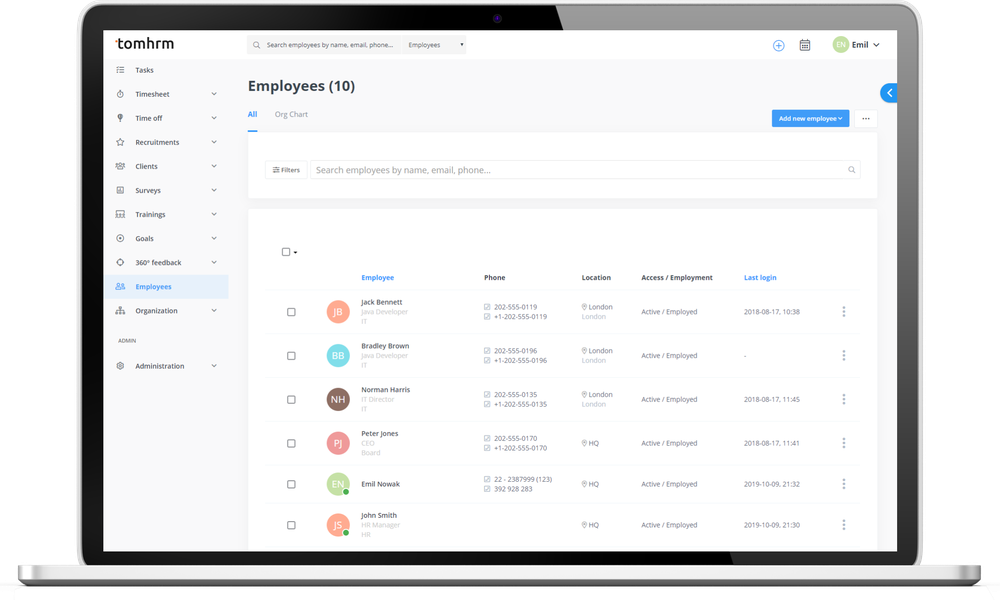 tomHRM Screenshot 1