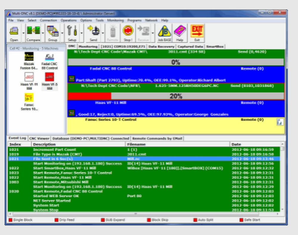 Multi-DNC Software Screenshot 1