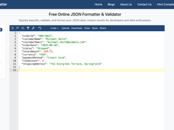 JSON format online
