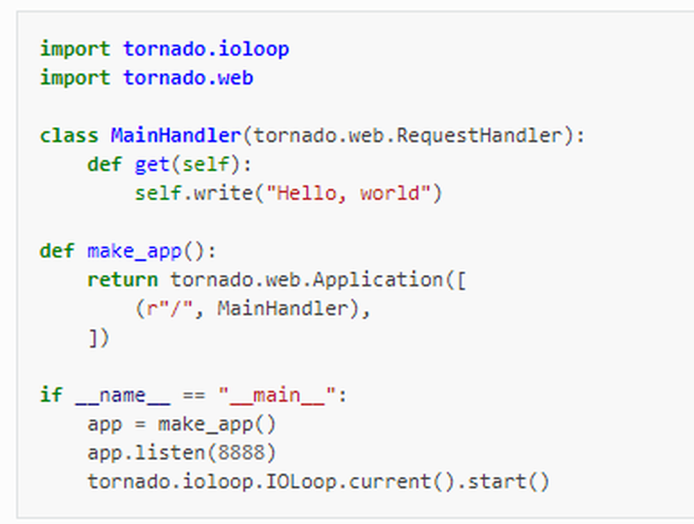 Tornado Web Server Screenshot 1