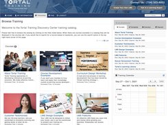 On the Training page the learner can browse the courses that are available.