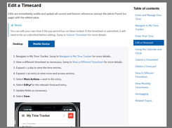 Knowledge Base, how to edit a time card