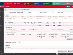 Invoice Entry Screen farm accounts