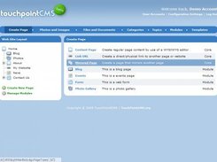 Creating a page of available types