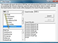 Zip file finder example