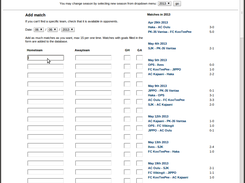 Form to add matches to the database