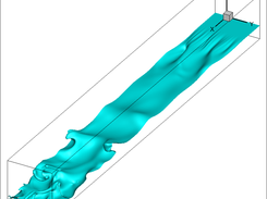 Interfacial wave generation at high flowrates - both linear and non-linear growth upto pinch-off is captured.