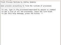 The first screen you see when you start tprt (help message)