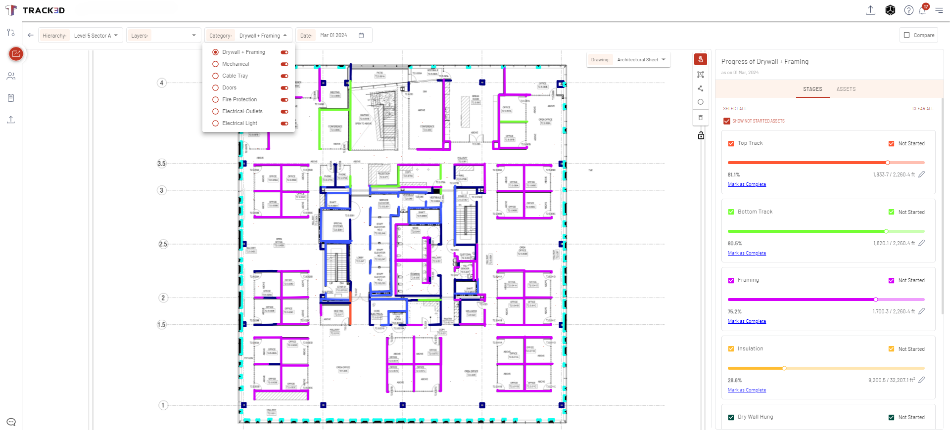 Visual Progress Maps - See your progress painted on the project sheets, offering a visual representation that’s easy to understand and act upon.