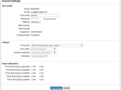 User settings