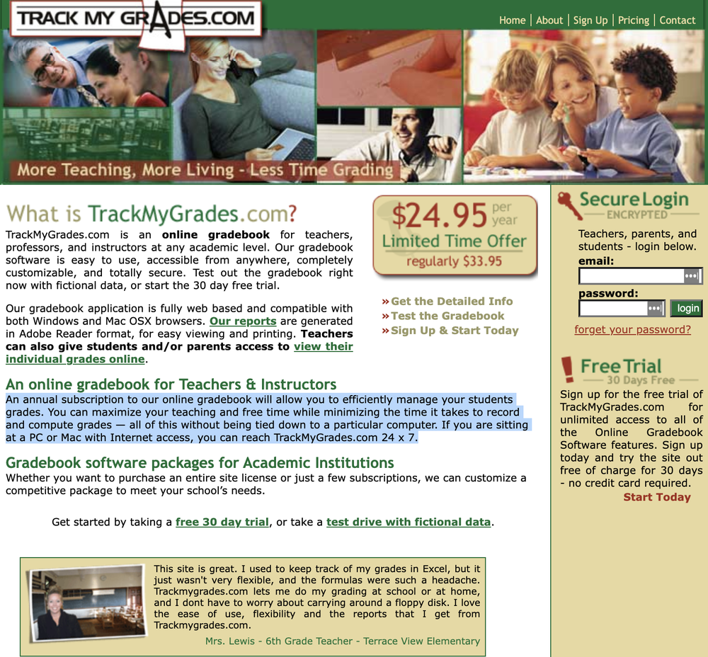 TrackMyGrades.com Screenshot 1