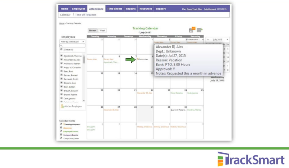 TrackSmart Time & Attendance-Attendance