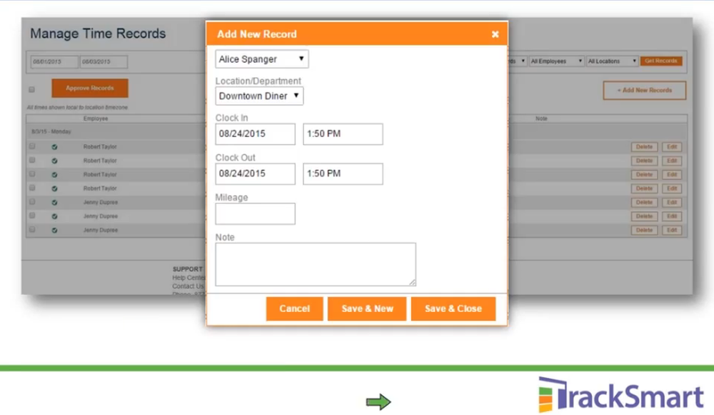 TrackSmart TimeClock-Add