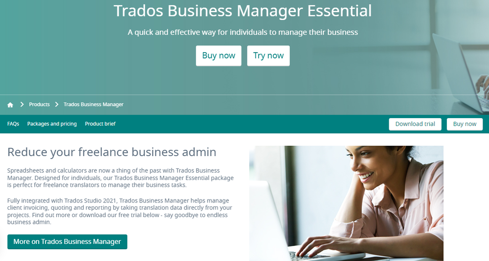 Trados Business Manager Screenshot 1