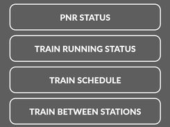 Home Screen of PNR status App
