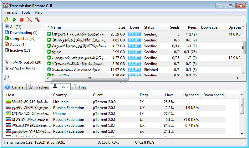 transmission torrent client for pc